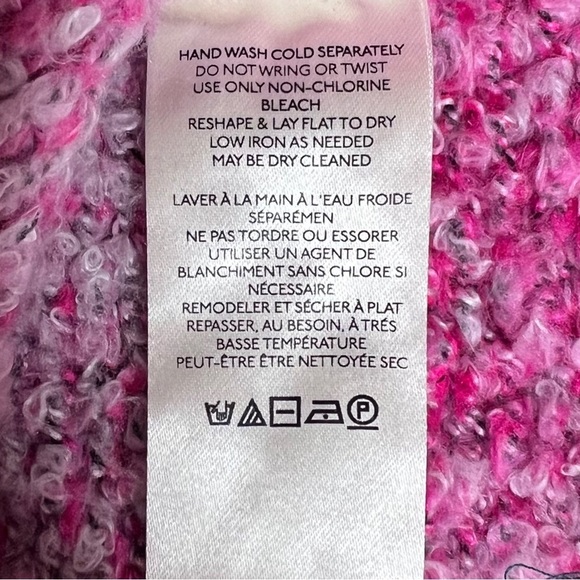 Free People Oversized BFF Cocoon Dip Dye Sweater Pink Purple - Size Large - Picture 8 of 10